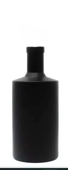 Matte black 700 ml glass bottle
